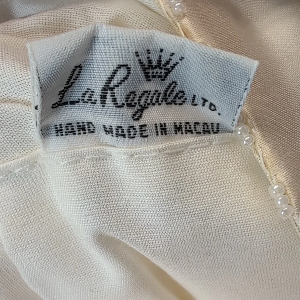 Vintage La Regale Ltd Ivory Beaded Sequin Clutch Shoulder Bag Snap Closure Lined